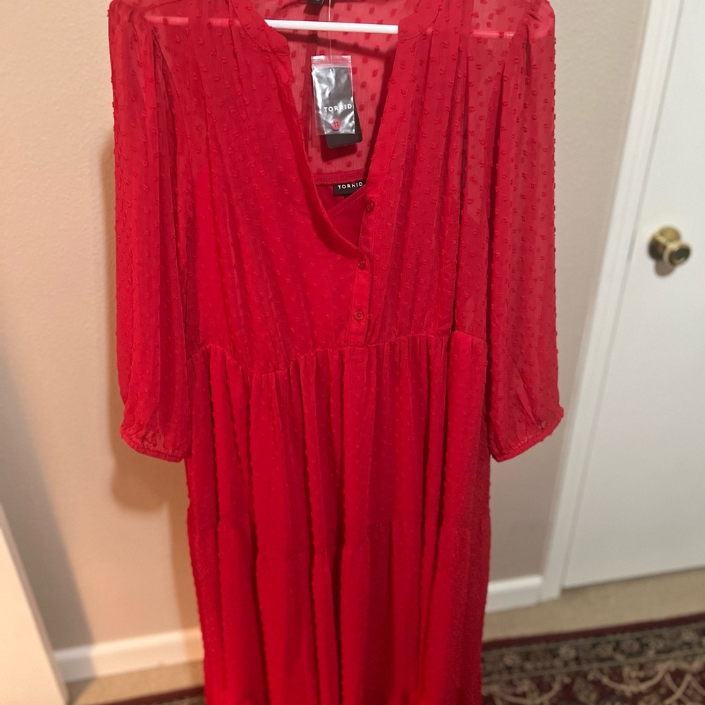 Long Red Dress Torrid size 2